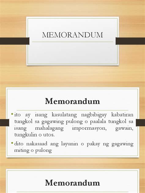 memorandum kahulugan|Memorandum in Tagalog.